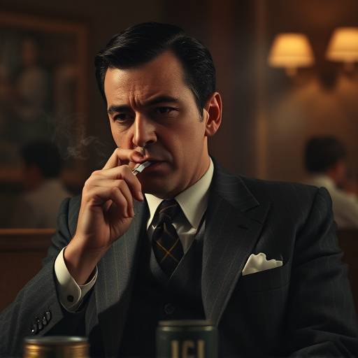 Don Draper in a scene from Mad Men smoking a cigarette