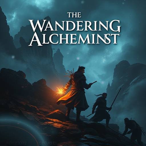 Poster for 'The Wandering Alchemist', a fantasy adventure series with stunning visual effects