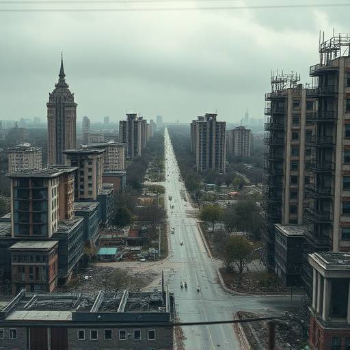 Scene from Chernobyl depicting the aftermath of the nuclear disaster